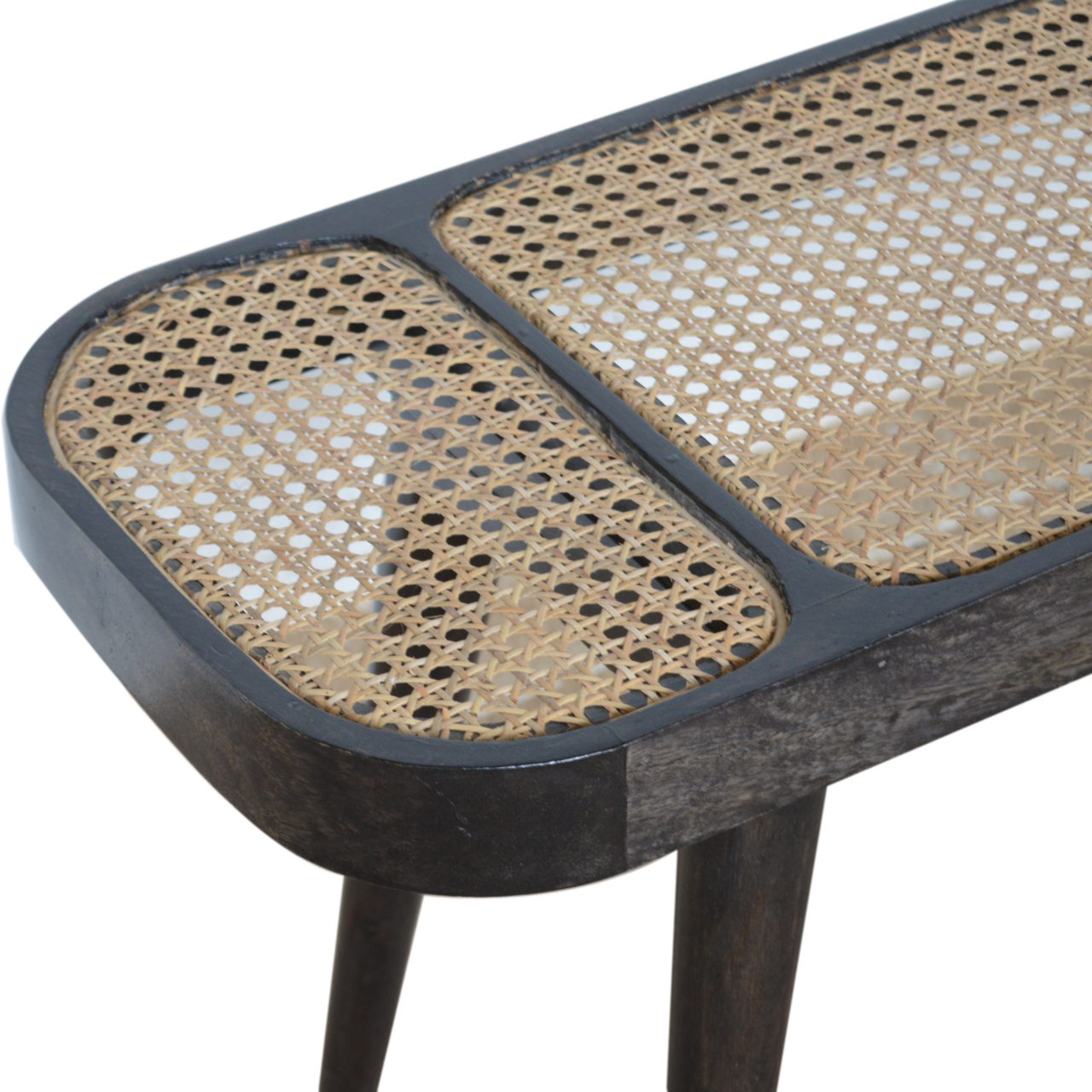 Larissa Carbon Black Bench | Rattan