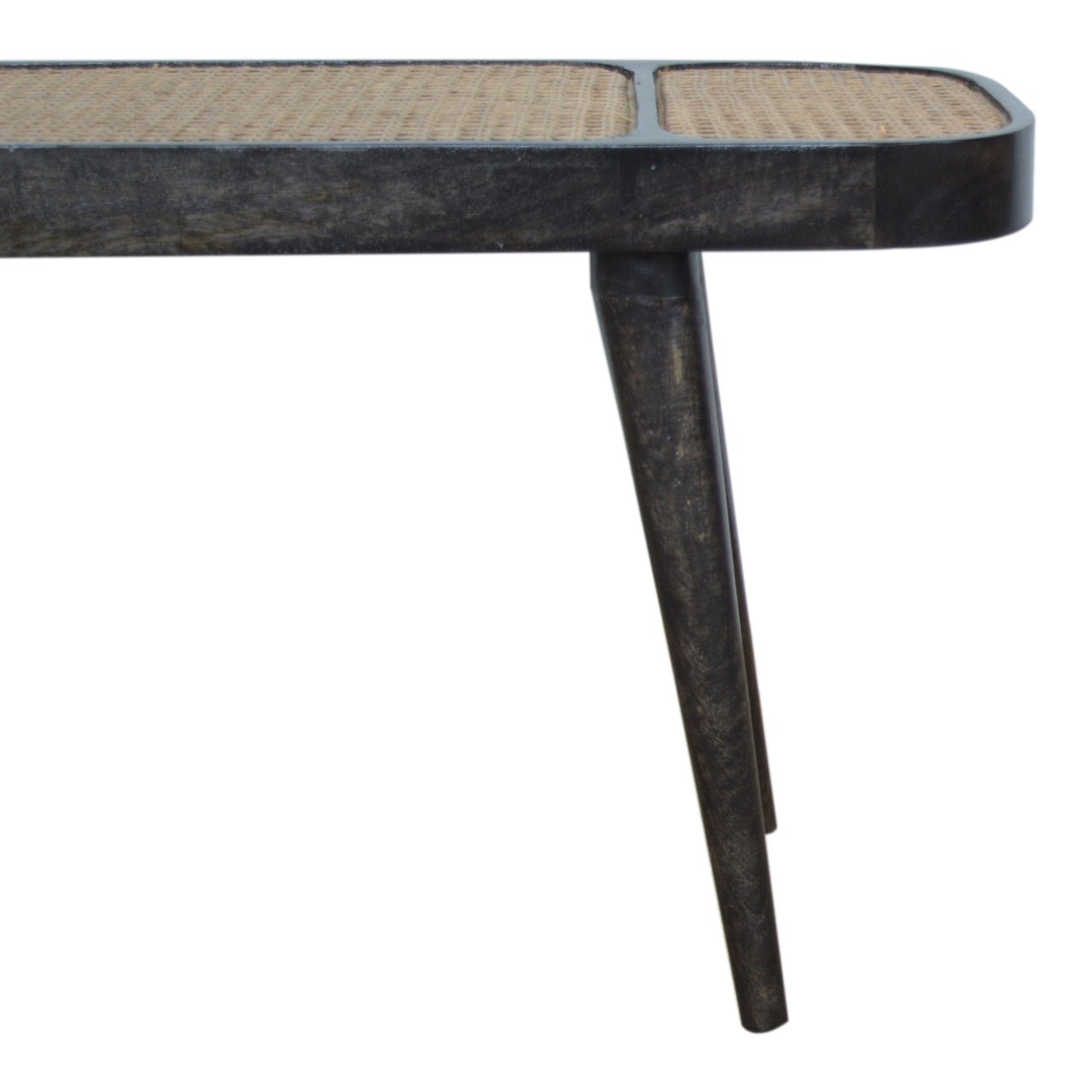 Larissa Carbon Black Bench | Rattan