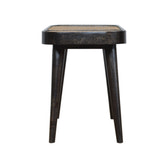 Larissa Carbon Black Bench | Rattan