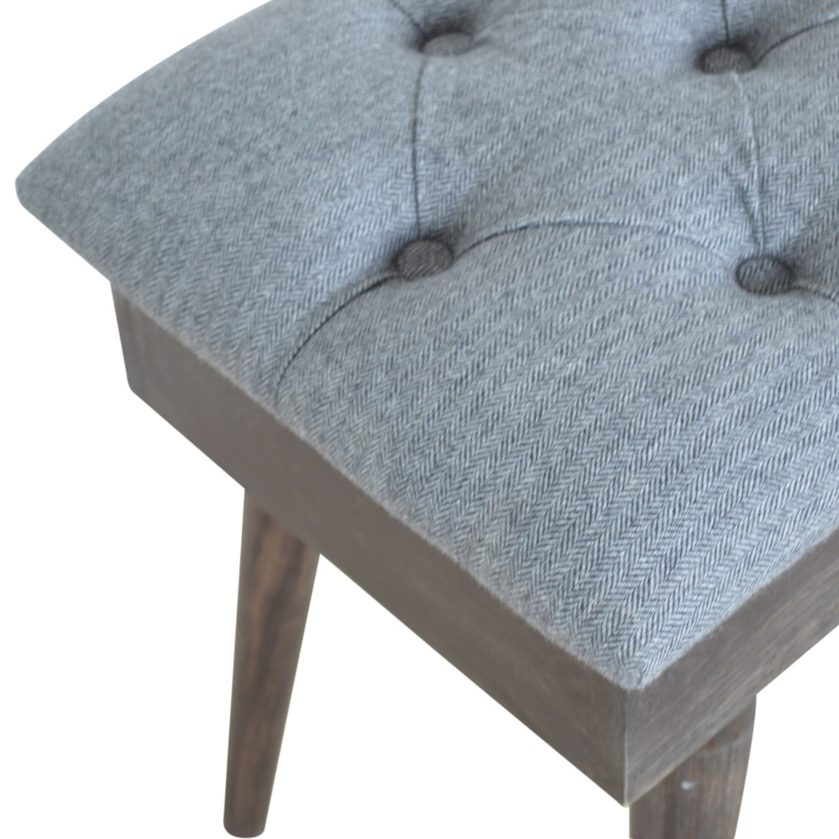 Black Tweed Storage Bench | Hidden Storage
