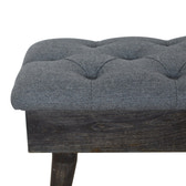 Black Tweed Storage Bench | Hidden Storage