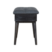 Black Tweed Storage Bench | Hidden Storage
