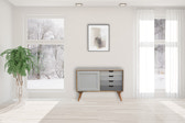 Grey Gradient Sliding Sideboard Chest of Drawers
