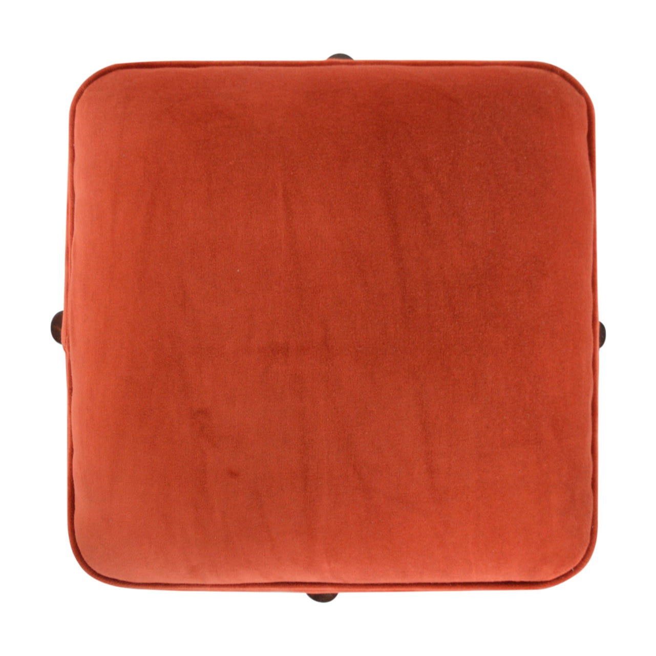 Brick Velvet Solid Wood Footstool | Cotton Velvet