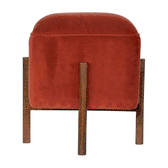 Brick Velvet Solid Wood Footstool | Cotton Velvet