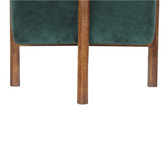 Emerald Velvet Solid Wood Footstool