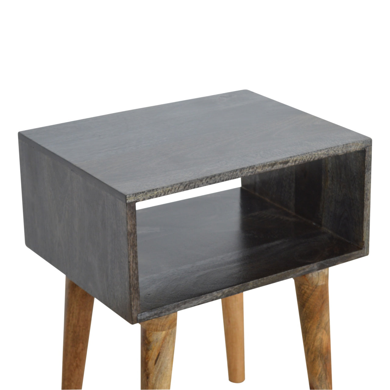 Carbon Black Open Bedside Table