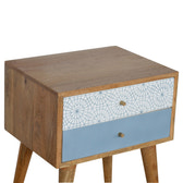 Blue Patterned Bedside Table