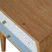 Blue Patterned Bedside Table