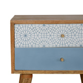 Blue Patterned Bedside Table
