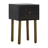 Doha Bedside Table | Black Solid Mango Wood