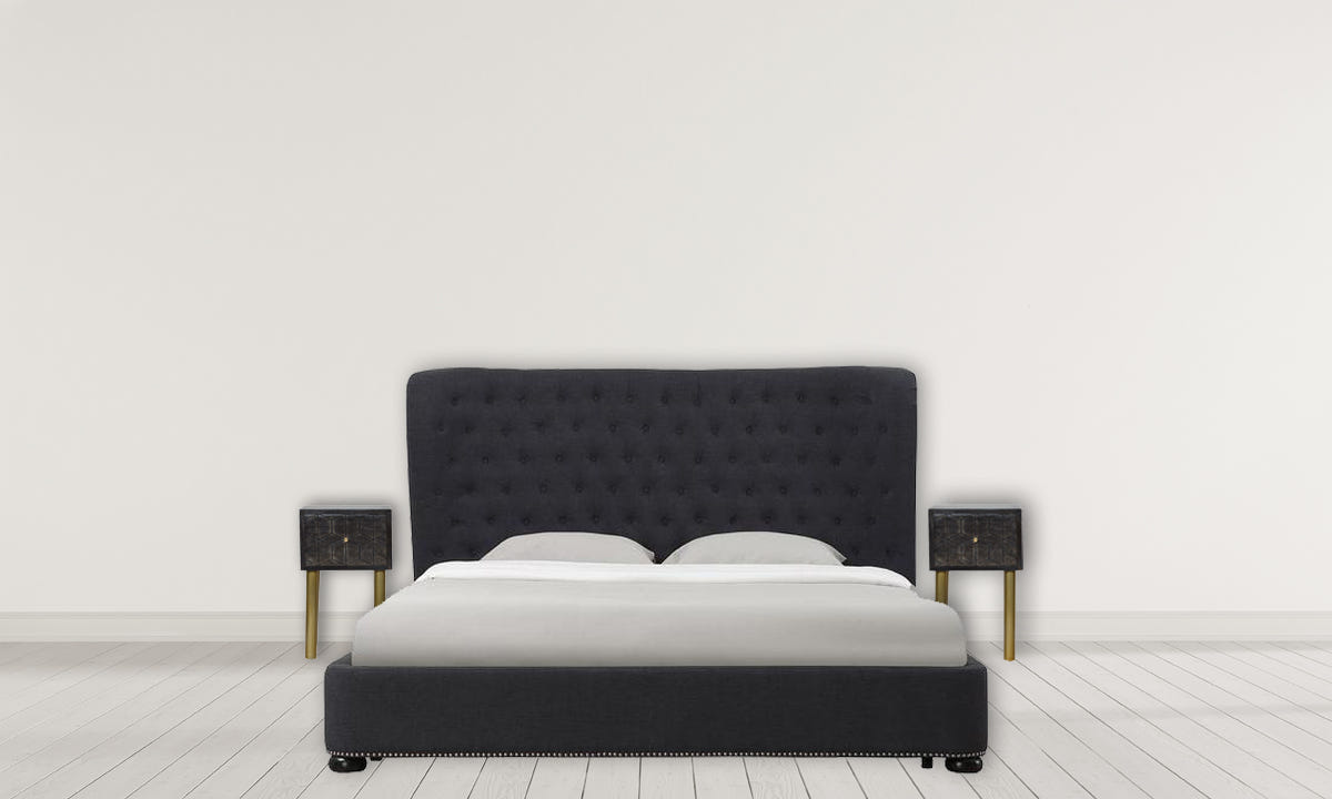 Doha Bedside Table | Black Solid Mango Wood