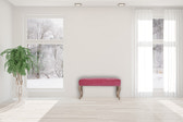 French Style Pink Velvet Bench