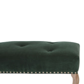 French Style Emerald Velvet Bench | Cotton Velvet