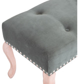 French Style Emerald Velvet Bench | Cotton Velvet