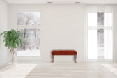 French Style Rust Velvet Bench | Hand-Carved
