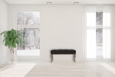 French Style Black Velvet Bench | Cotton Velvet Hand-Carved