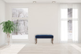 French Royal Blue Velvet Bench