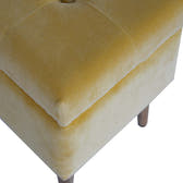 Mustard Velvet Storage Footstool | Cotton Velvet Hidden Storage