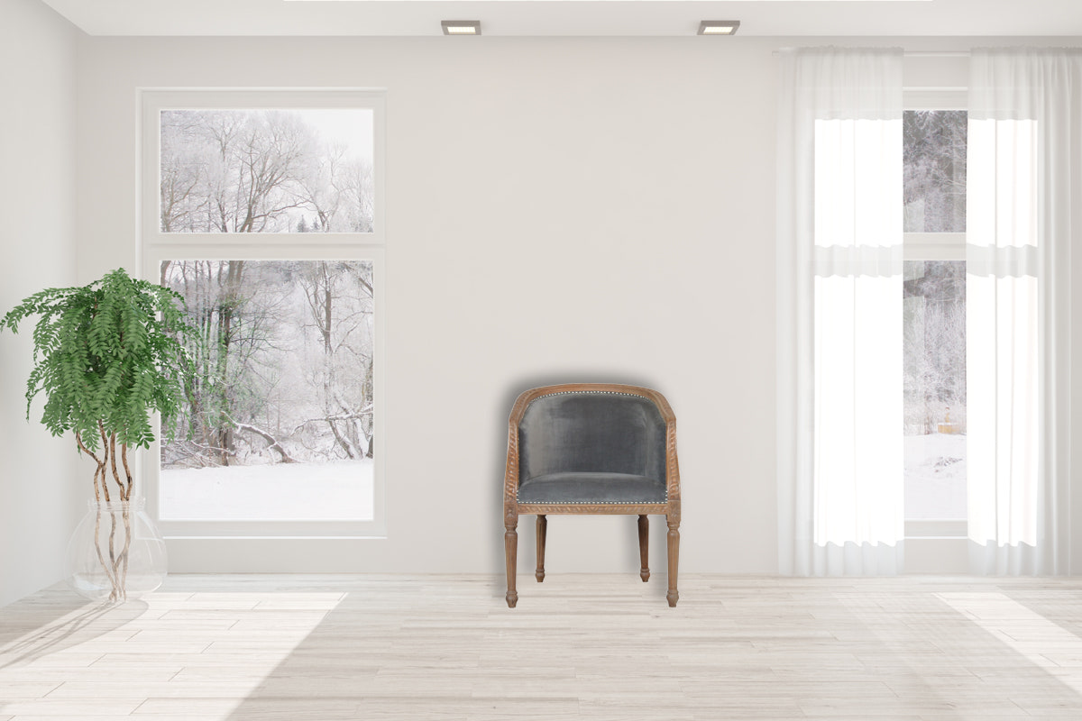 Grey Velvet Occasional Chair