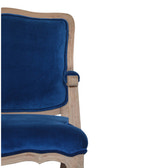 Royal Blue Velvet French Chair | Cotton Velvet Hand-Carved