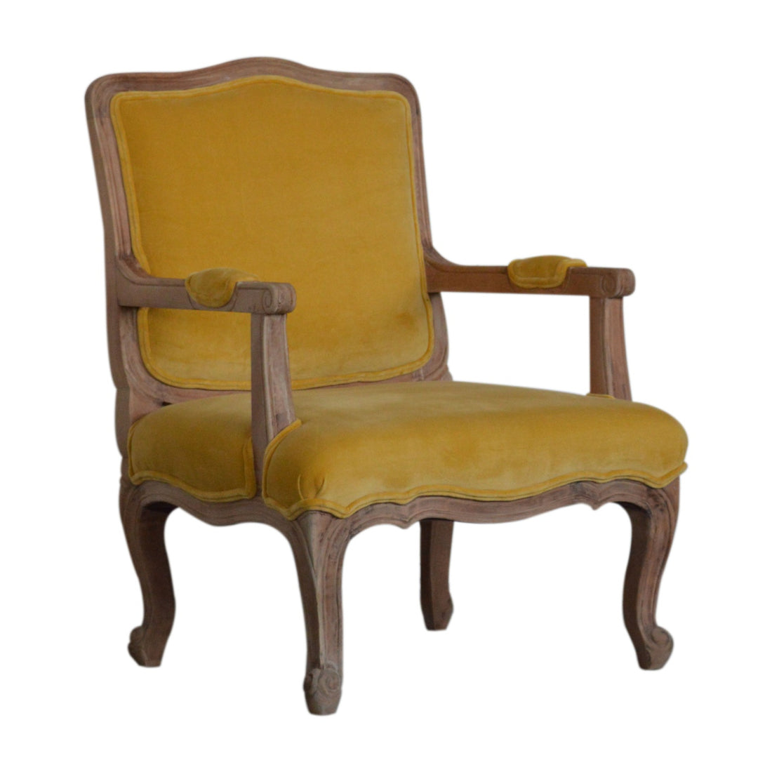 Mustard Velvet French Style Chair