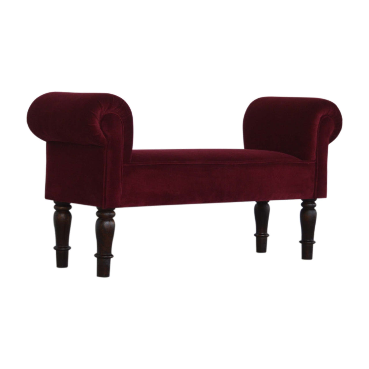 Wine Red Velvet Bench | Cotton Velvet