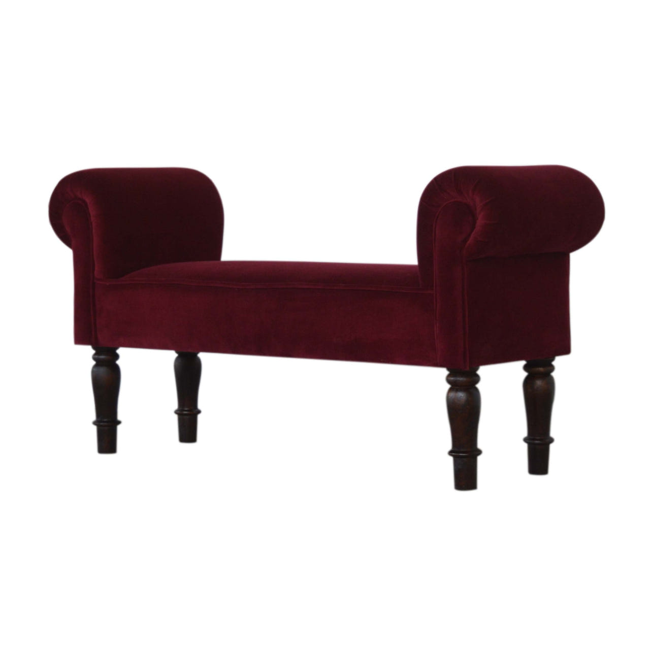 Wine Red Velvet Bench | Cotton Velvet
