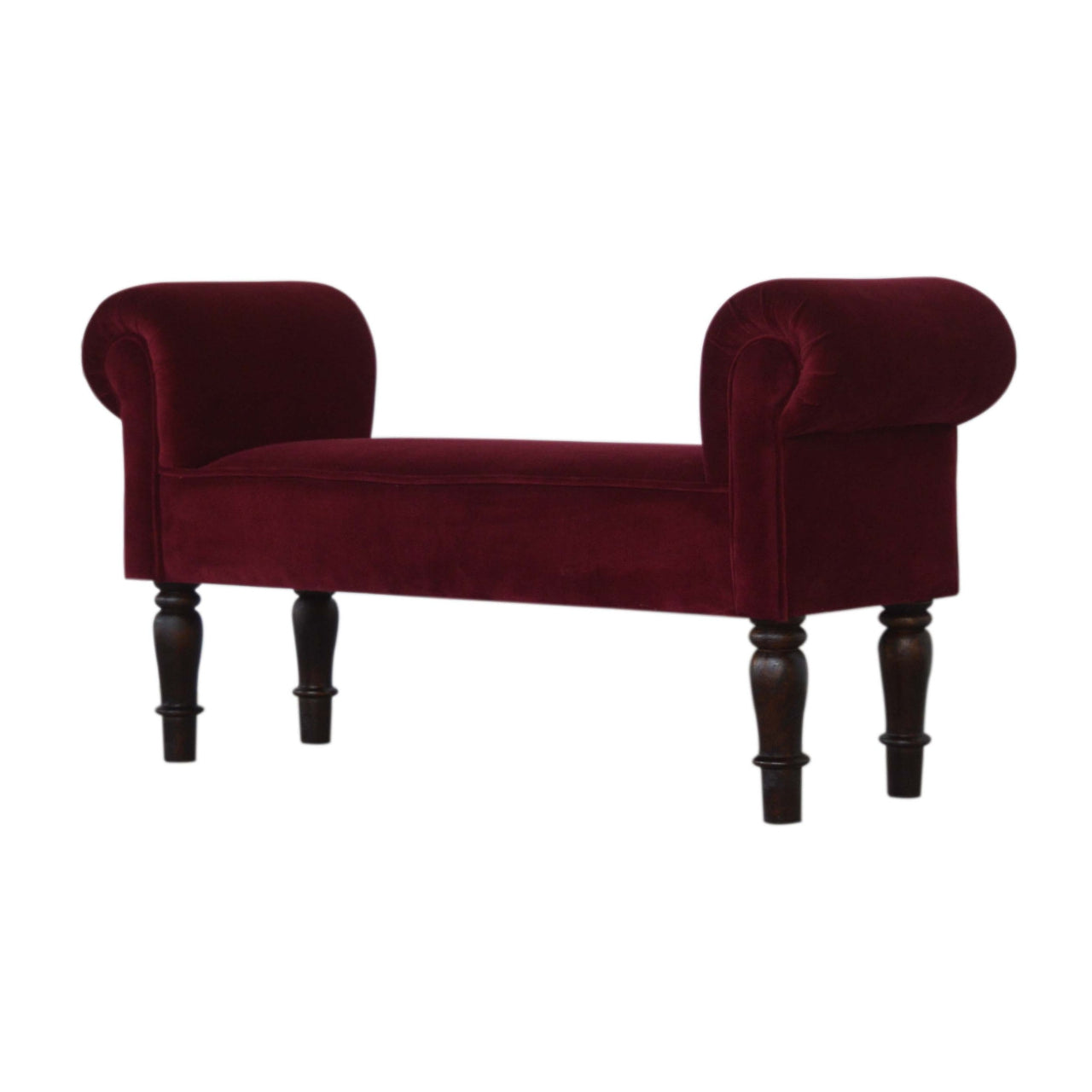 Wine Red Velvet Bench | Cotton Velvet