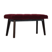 Wine Red Velvet Hallway Bench
