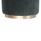Emerald Velvet Gold Footstool
