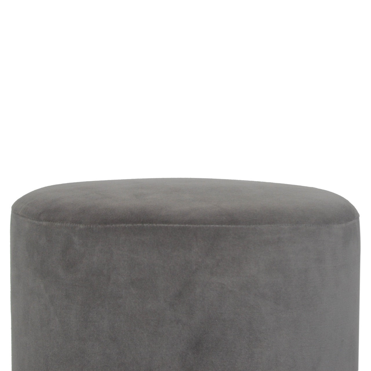 Grey Velvet Wooden Footstool | Cotton Velvet