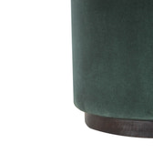 Emerald Footstool with Wood Base | Velvet