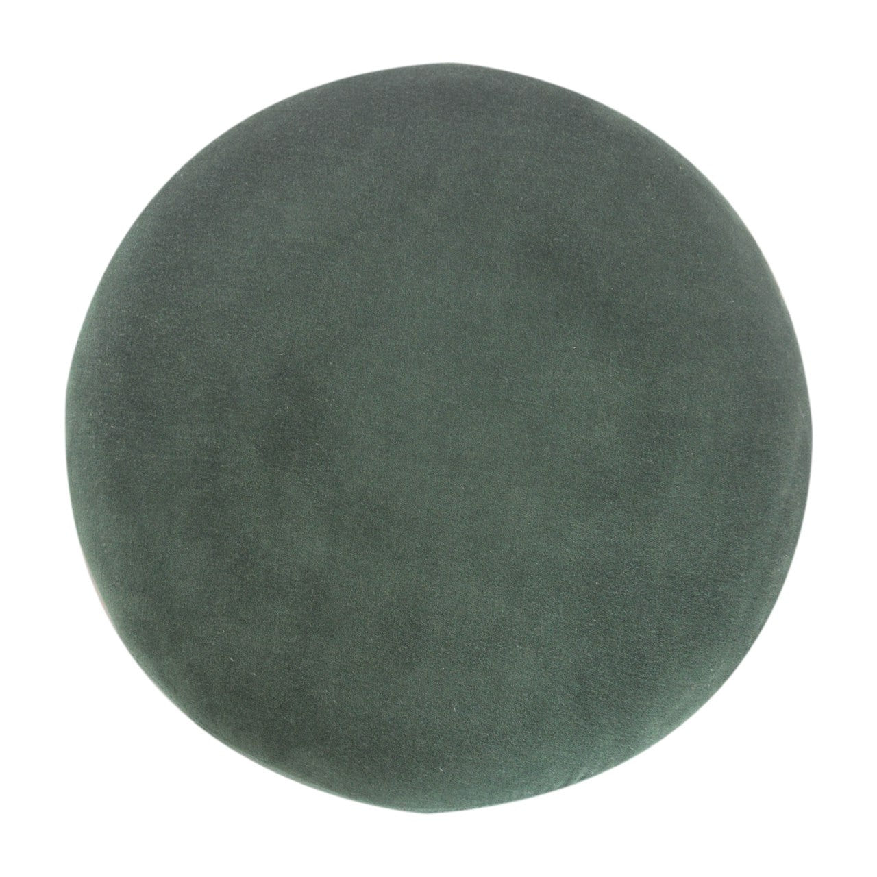 Emerald Footstool with Wood Base | Velvet
