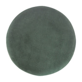 Emerald Footstool with Wood Base | Velvet