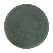 Emerald Footstool with Wood Base | Velvet