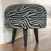 Zebra Nordic Style Footstool | Cotton Velvet