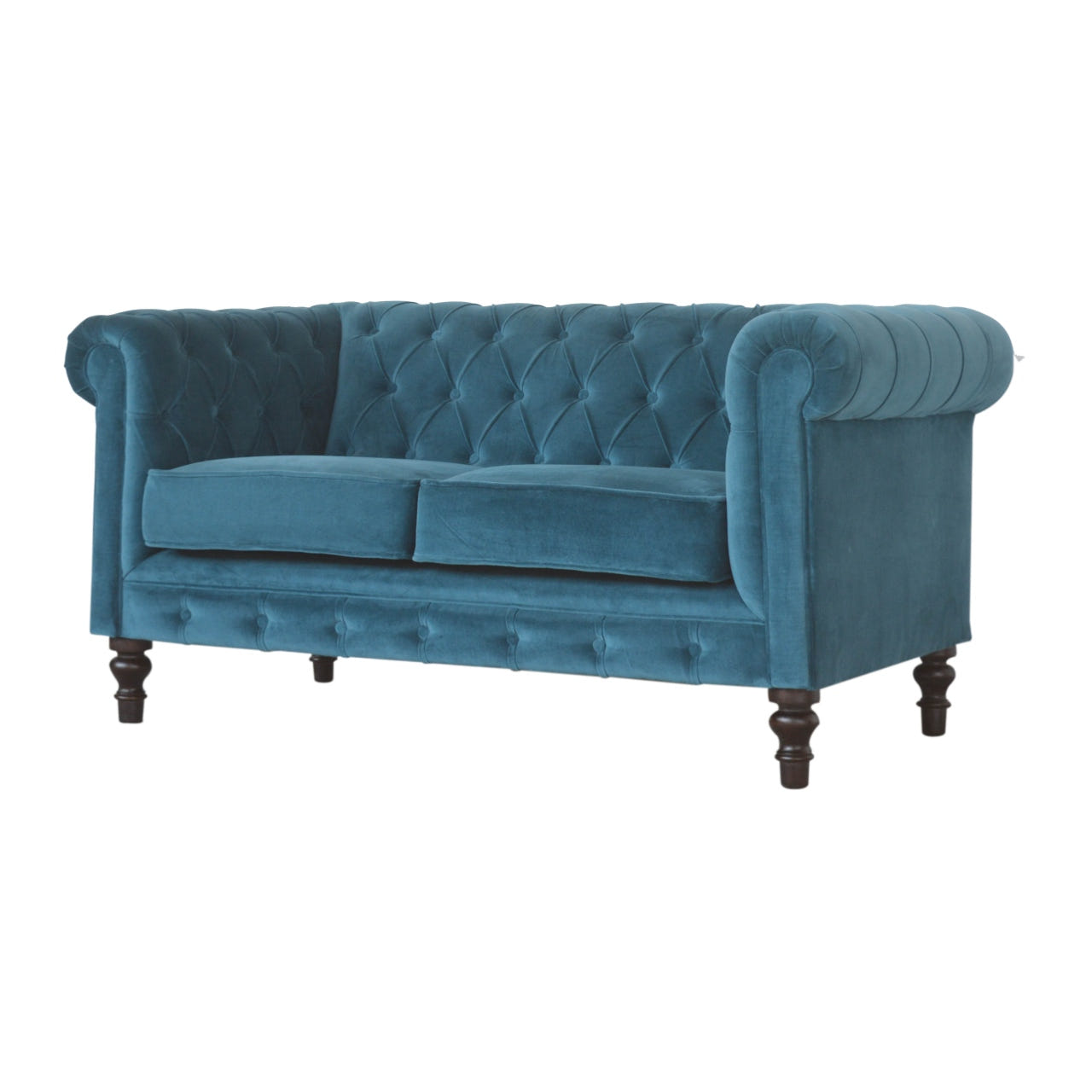Teal Chesterfield Chair | Cotton Velvet Default Title