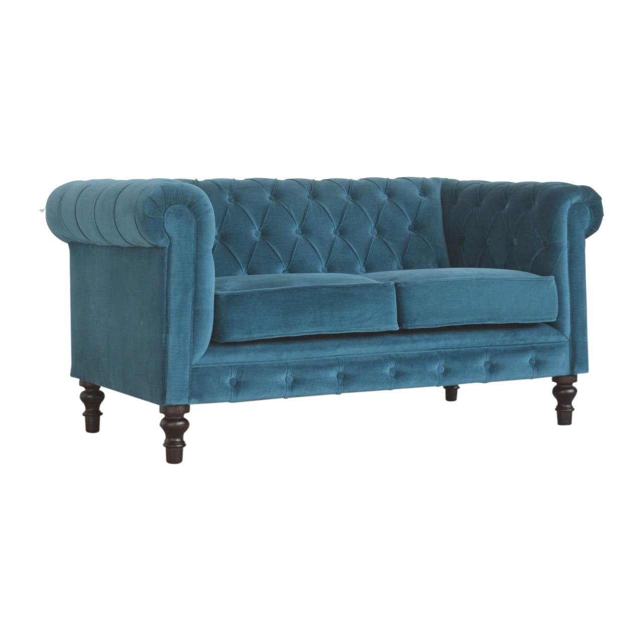 Teal Chesterfield Chair | Cotton Velvet