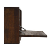 Geo Brass Flip Down Writing Desk | Chestnut Solid Mango Wood