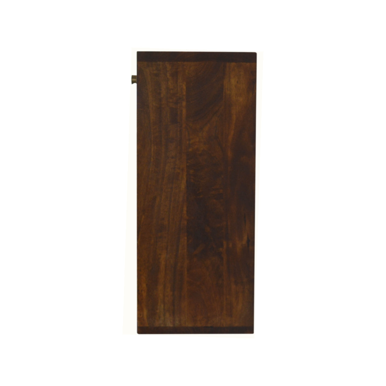 Geo Brass Flip Down Writing Desk | Chestnut Solid Mango Wood