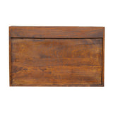 Geo Brass Flip Down Writing Desk | Chestnut Solid Mango Wood