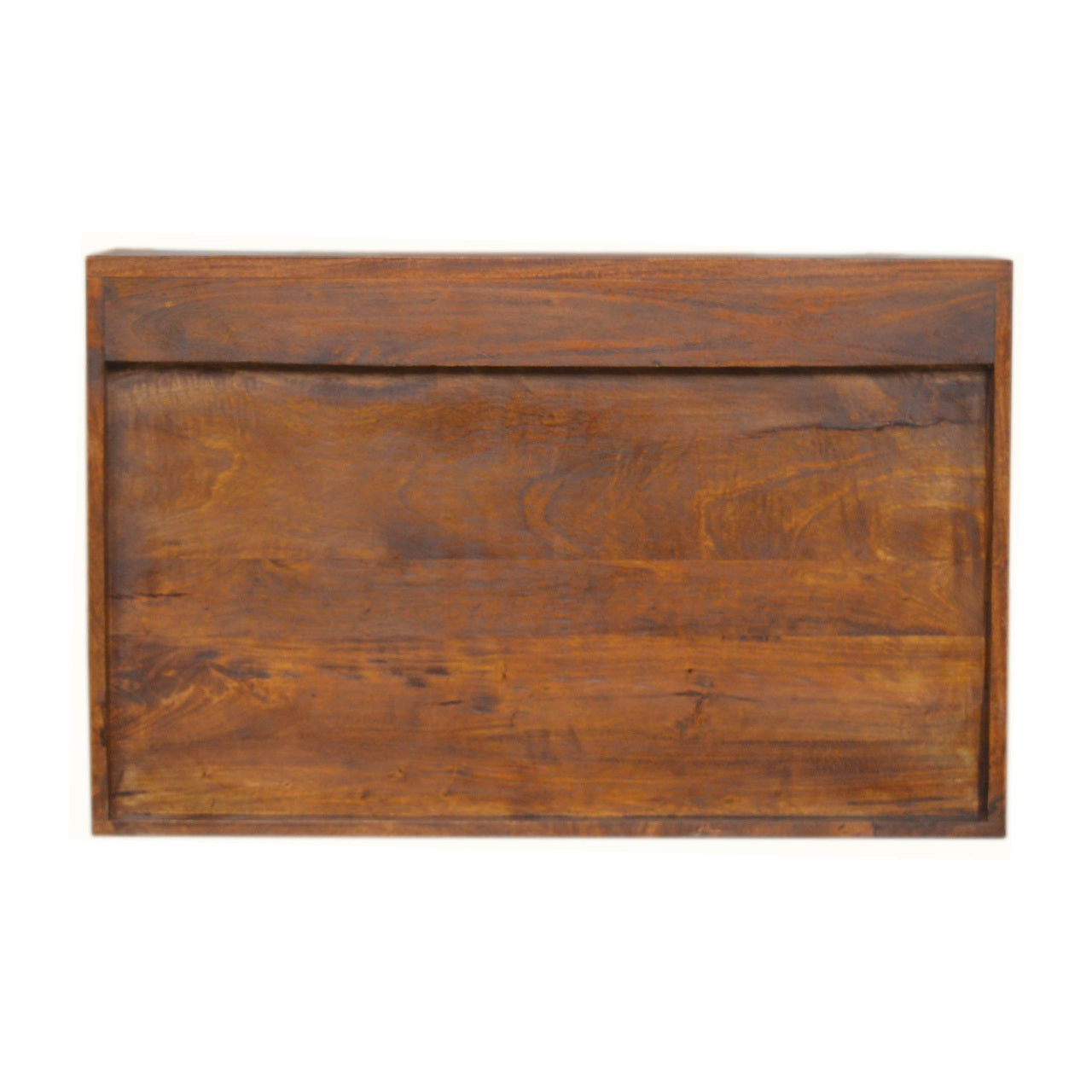 Geo Brass Flip Down Writing Desk | Chestnut Solid Mango Wood