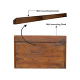 Geo Brass Flip Down Writing Desk | Chestnut Solid Mango Wood