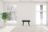 Teal Cotton Velvet Button Bench