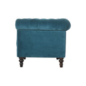 Teal Velvet Chesterfield Armchair