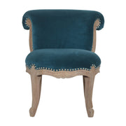 Teal Velvet Studded Chair | Cotton Velvet