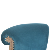 Teal Velvet Studded Chair | Cotton Velvet