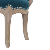 Teal Velvet Studded Chair | Cotton Velvet