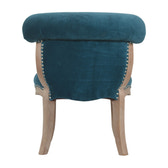 Teal Velvet Studded Chair | Cotton Velvet